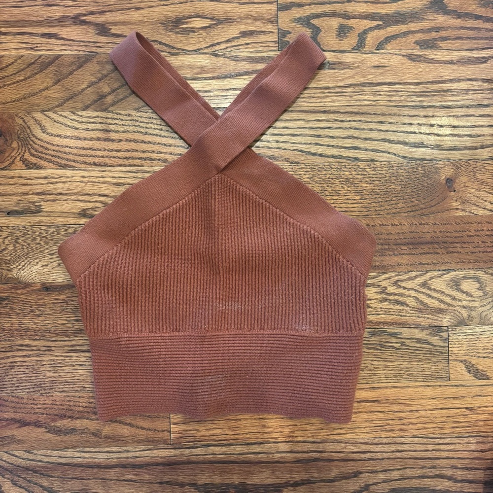 Abercrombie & Fitch Pink Ribbed Bustier Tank Top